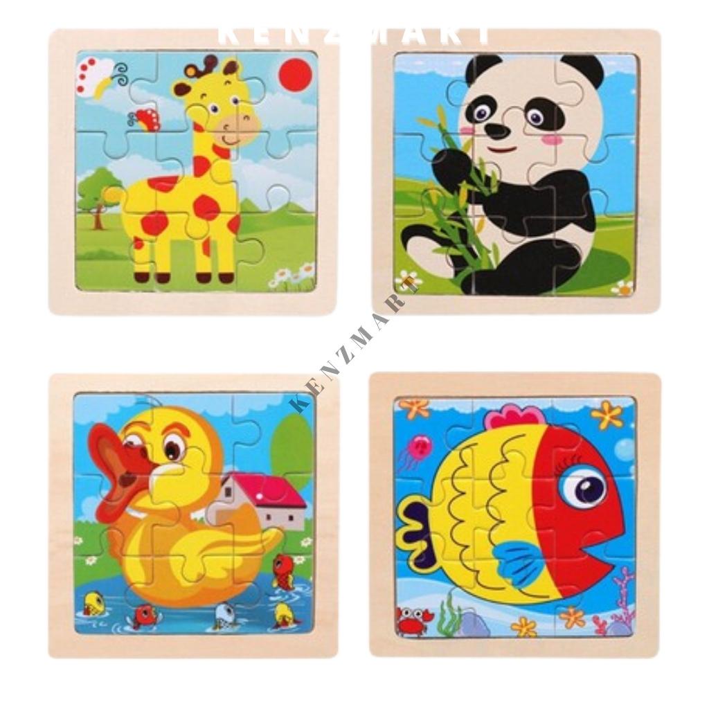 MINI WOODEN PUZZLE ANK PUZZLE PUZLE KAYU JIGSAW MAINAN ANAK EDUKASI MURAH