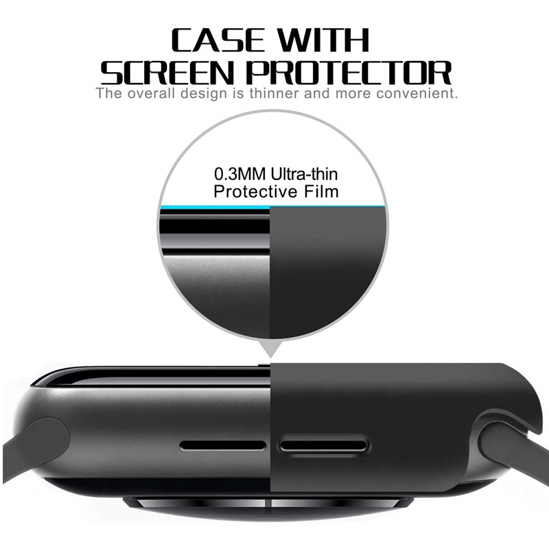 Case Pelindung Layar Tempered glass 45mm 41mm 44mm 40mm 42mm 38mm Untuk iWatch series 8 7 6 SE 5 4 3 2