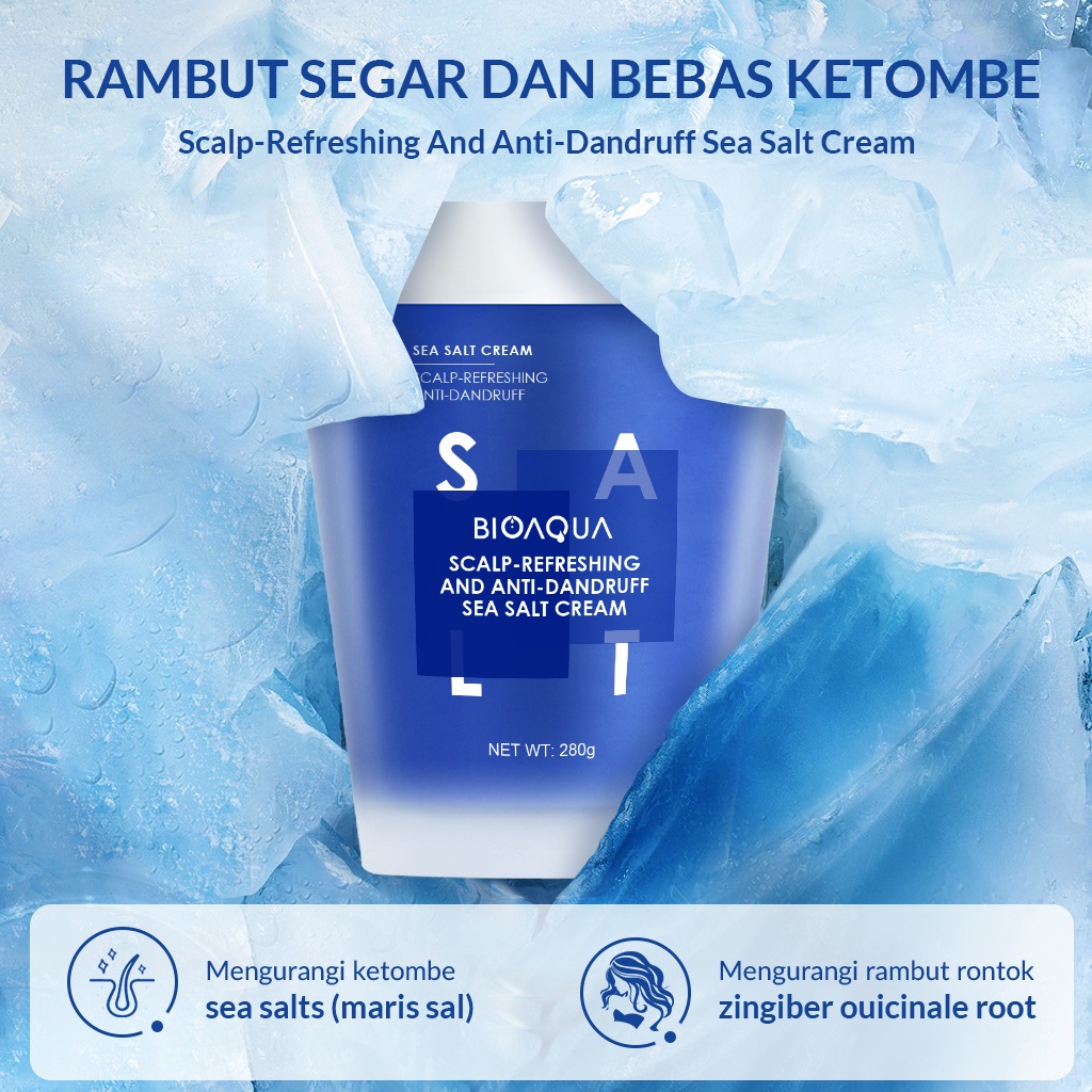 Bioaqua Scalp Cleansing and Moisturizing Sea Salt Cream Anti Dandruff Nourishing Shampoo 280g