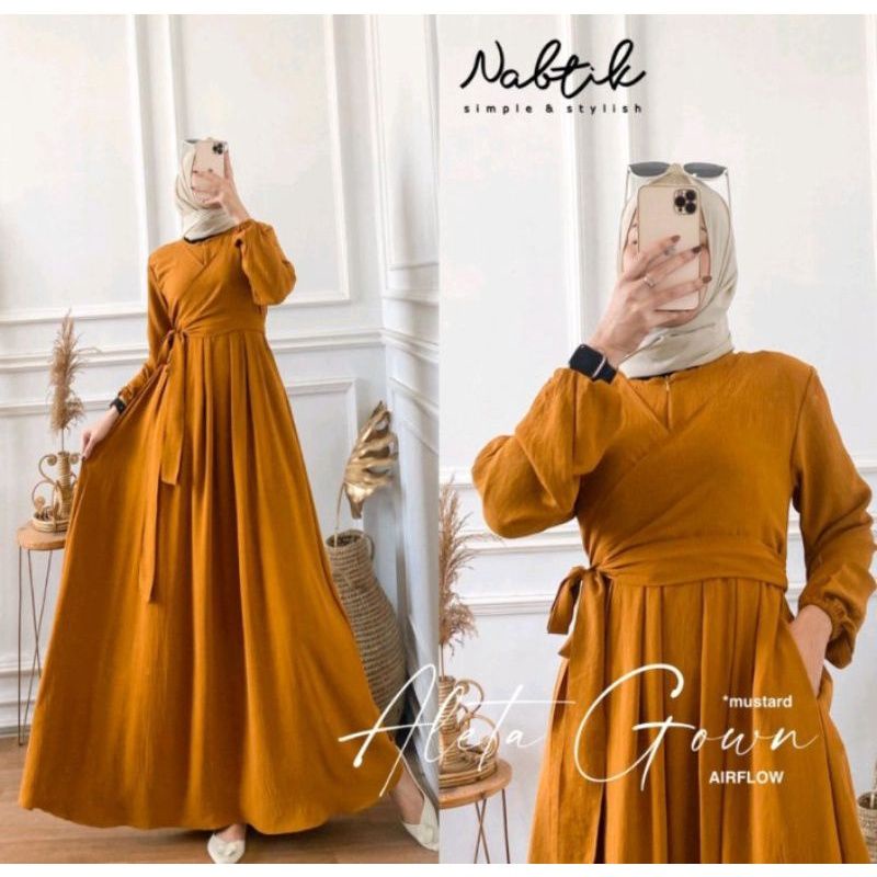 ALETA GOWN DRESS MAXY CRINKLE AIRFLOW / DRESS TERMURAH / DRESS SELEBGRAM