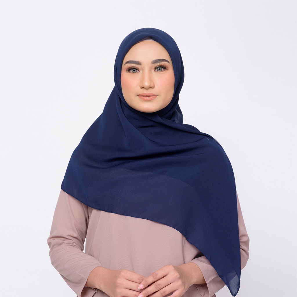 Clearance Sale - ZM Zaskia Mecca - Sana Navy Hijab Kerudung Segi Empat