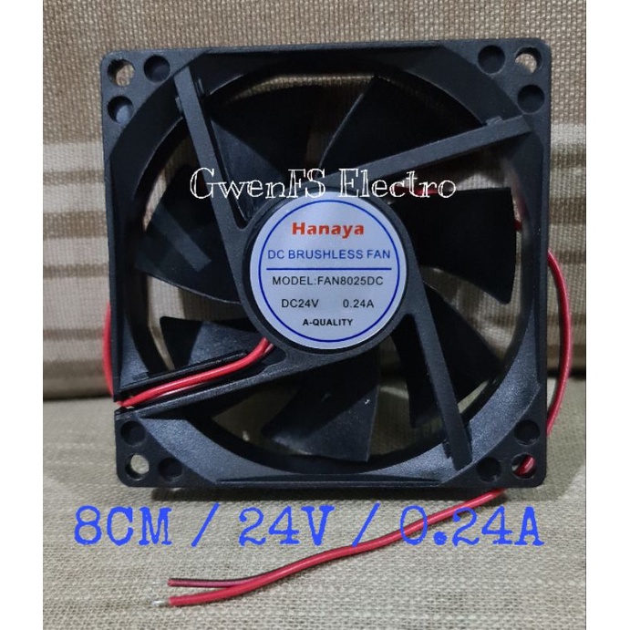 Fan DC Kipas 24V 8CM Hanaya Cooling Fan 8cm