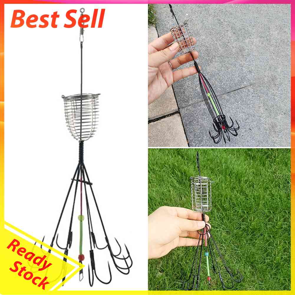 Fishing Hooks Octopus Anchor Hook with Bait Cage Fishing Gear Accessories