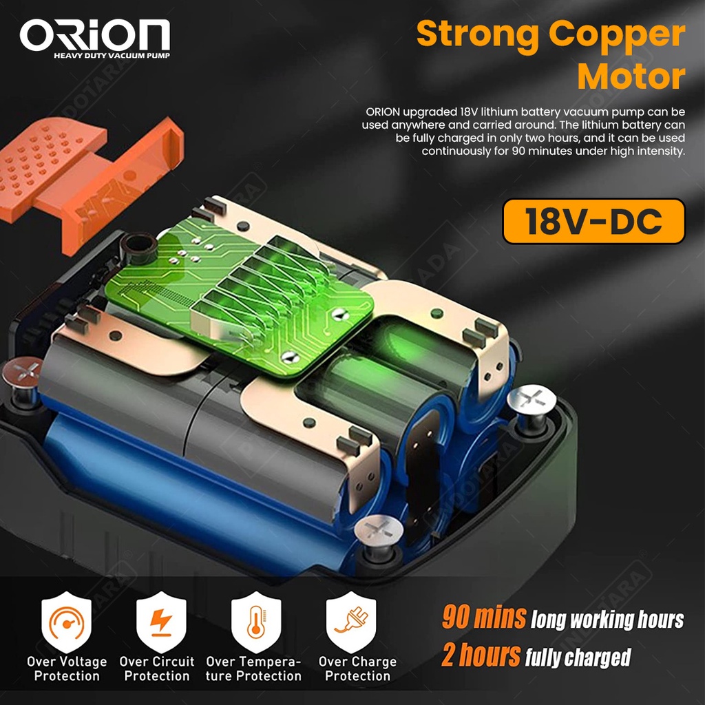 Cordless Vacuum Pump Mesin Pompa Vacuum Orion Lithium VP-18-1Li