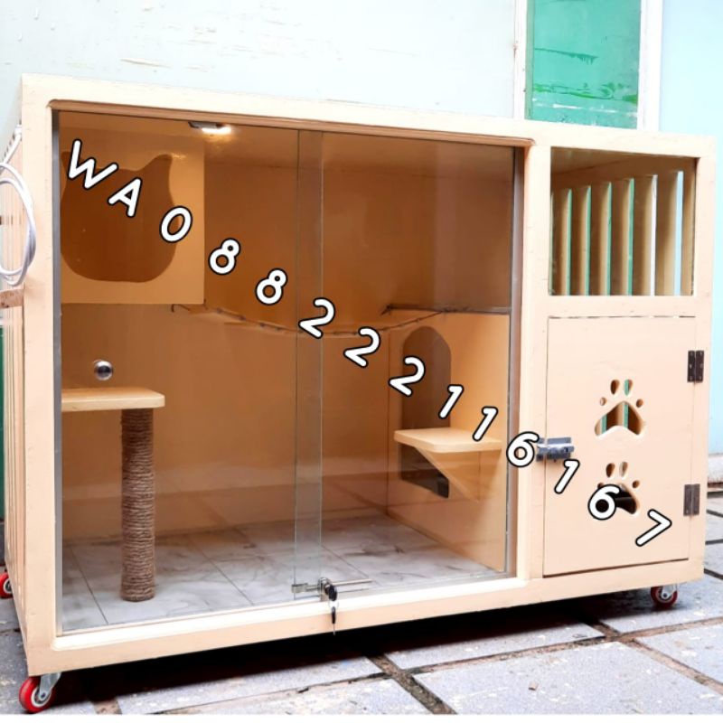 Cat Quarium Elegant kandang kucing kayu lucuu