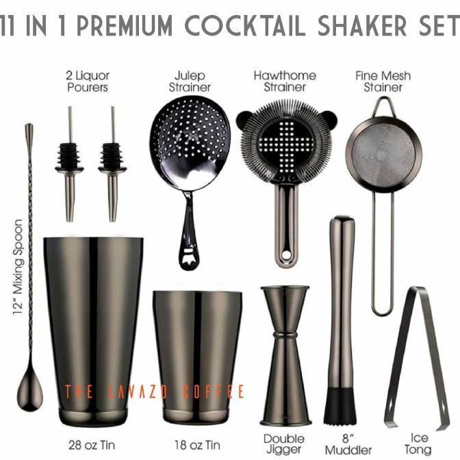 11 in 1 PREMIUM COCKTAIL SHAKER SET | Paket Lengkap Alat Bartender Set