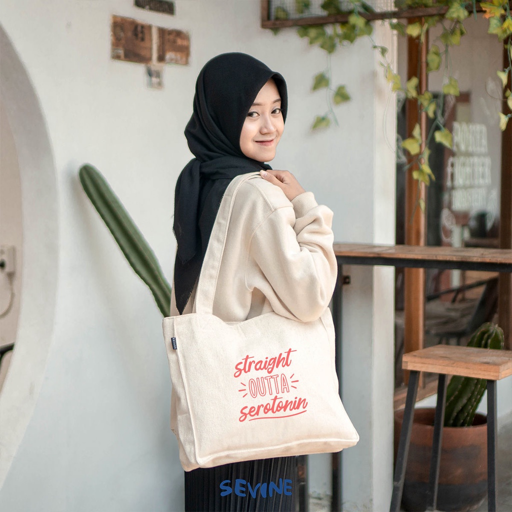 Sevine Totebag Kanvas Daisy Tas Wanita Tote Bag Kantong Laptop Kuliah Sekolah Kerja Danish Pastel Quotes Aesthetic - KO