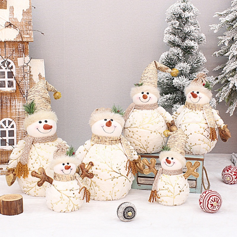 Mary Smiling Snowman Plush Stuffed Animals Ornament Decor Hadiah Desember Merry Christmas Everyone Snowman Figure