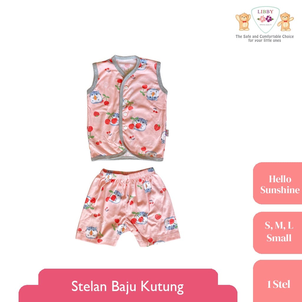 Libby Setelan Kutung  (Kancing depan)  Celana Pendek - Hello Sunshine Series (isi 3 Pcs) LB-SBKCDA