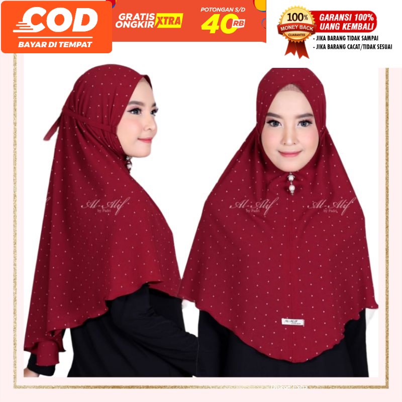 [fafihijab] HIJAB JILBAB BERGO POLKA (ISI 5 PCS) GROSIR READY MAKASSAR MURAH