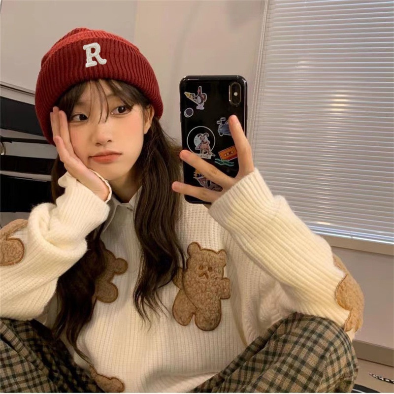 Topi Kupluk Topi BARET RAJUT Topi  Dewasa Knitted Hat Casual Korea Fashion Beret CAHAYA S102