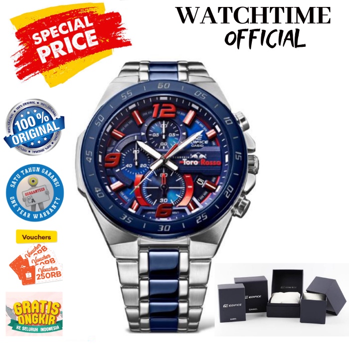 PROMO  JAM TANGAN PRIA CASIO EDIFICE ORIGINAL ARLOJI COWOK ORI TERBARU CHRONO AKTIF REE BOX SET