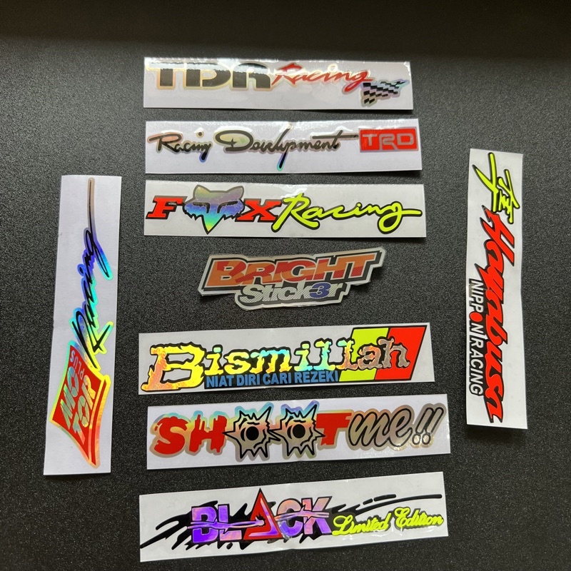 STICKER STIKER TDR TRD FOX RACING MOTOR PLUS BLACK CUTTING