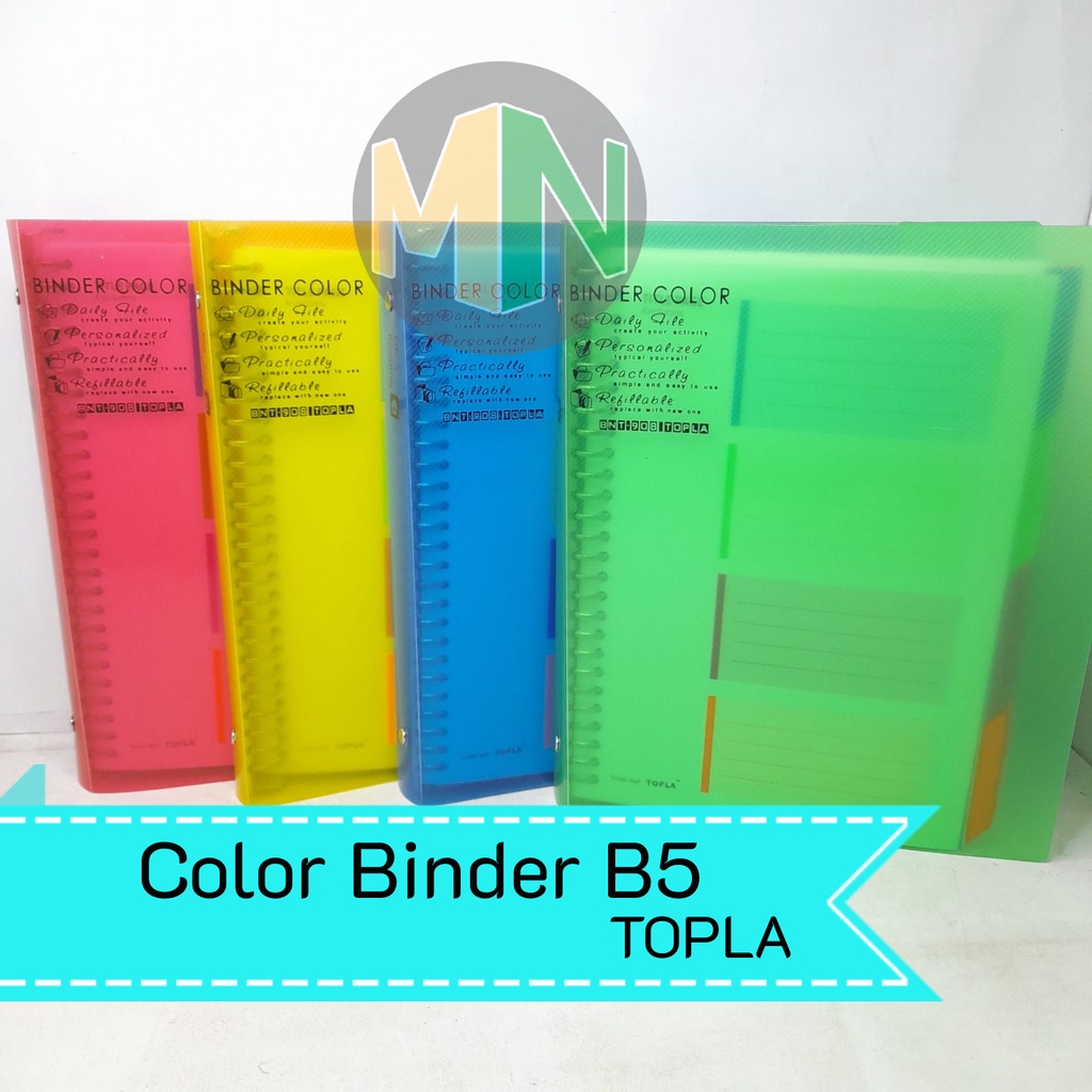 Binder Color TOPLA B5 Note Buku Ring Loose Leaf