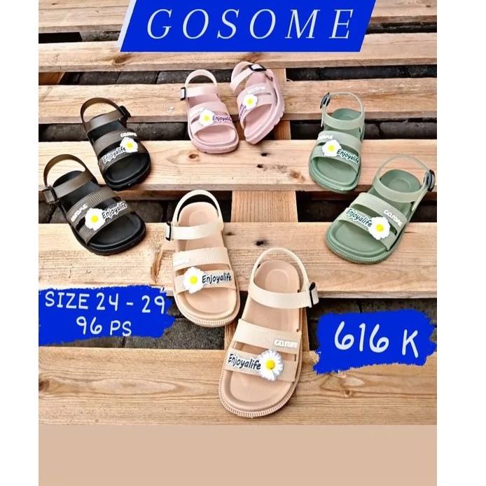 RBG.18Oc22o ▪ SANDAL ANAK CANTIK BAHAN KARET JELLY PASTI AWET PRODUK ORIGINAL GOSOME MOTIF BUNGA / G