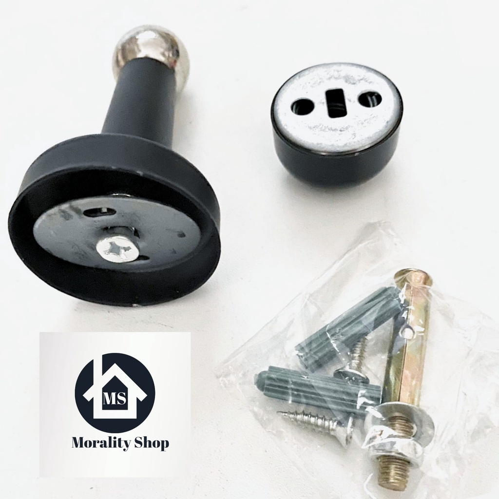 Door Stop Magnet Stainless Hitam - DoorStop Door Stopper Penahan Pintu Magnet Black Ganjalan Pintu K61A