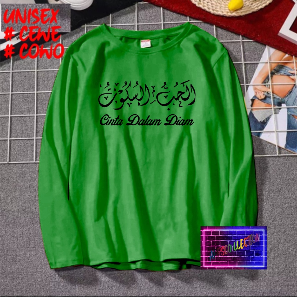 COD/ KAOS CINTA DALAM DIAM SANTRI /KAOS TULISAN/KAOS SANTRI KEKINIAN/KAOS DAKWAH/KAOS ISLAM/SANTRIWATI/KAOS HITS 2022/KAOS BERGAMBAR KAOS EKSPRESI KAOS PRIA TSHIRT WANITA Santai Crew Neck V-Neck Slim-fitting Polos Setrip Hitam Putih Crew Neck