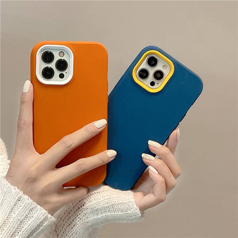 3 IN 1 Case Hybrid Silikon Shockproof Warna Polos Cover iPhone X XS MAX XR 7 8 6 6S Plus SE 2022 2020