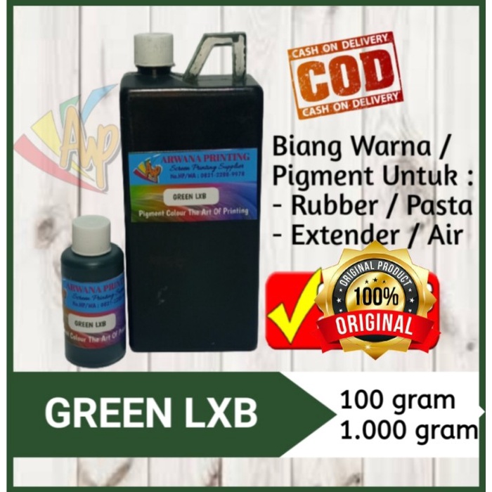 

Murah Pigment Biang Warna Sablon Hijau Green Lxb 100 Gram Sale!!!