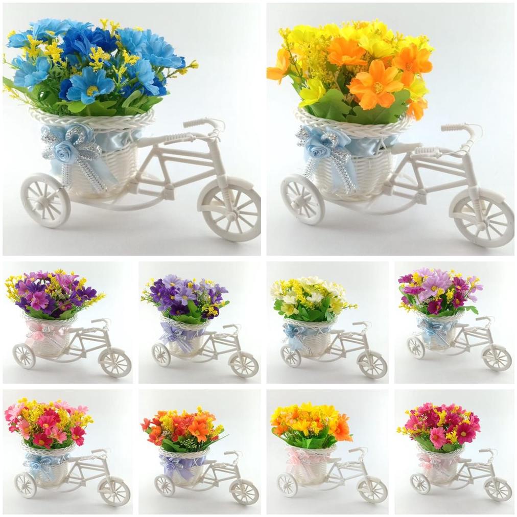 COD BUNGA SEPEDA DAISY RATTAN BIKE BICYCLE BUNGA PLASTIK TANAMAN HIAS SEPEDA DEKORASI RUMAH BUNGA DE