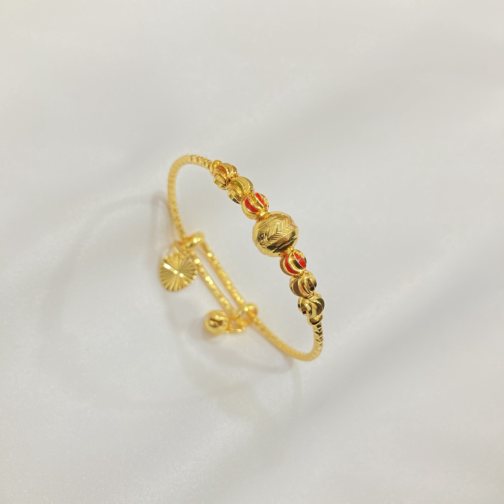 Gelang Anak Warna 24 Karat Flexible Perhiasan Lapis Emas