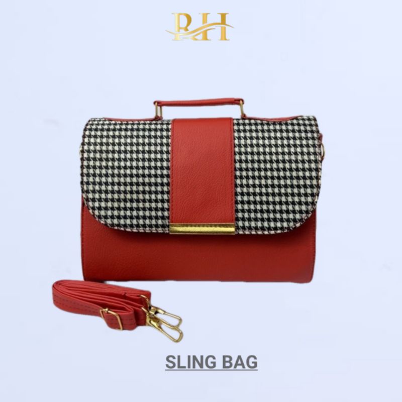Rhatu.id - Tas Selempang Wanita Motif Kotak