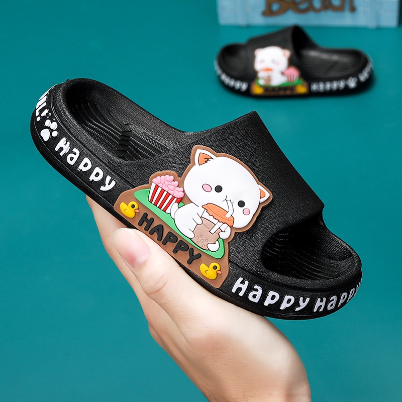 SA-L Sendal / Sandal Anak Eva Lembut Karakter Happy Cat Non Slip 0821