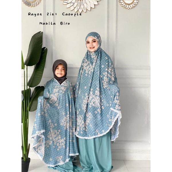 Mukena Rayon Caouple 2in1 Nabila Free Tas