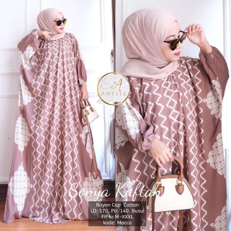 Kaftan Sonya Warna Soft | Abaya Arabia Rayon Premium | Gamis Busui Terbaru