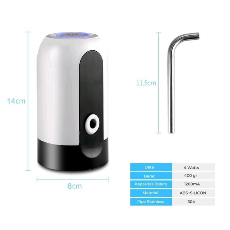 Makassar V100 pompa air galon elektrik otomatis bisa di cas ulang USB Automatic water dispenser