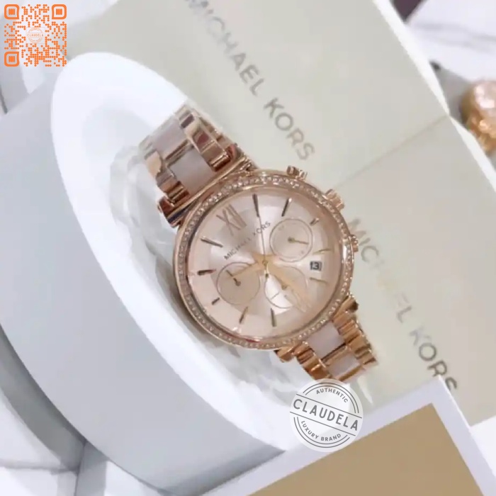 [MK Original]  Sofie Chronograph Rose Gold Dial Dual Tone Women’s Watch (MK6560)