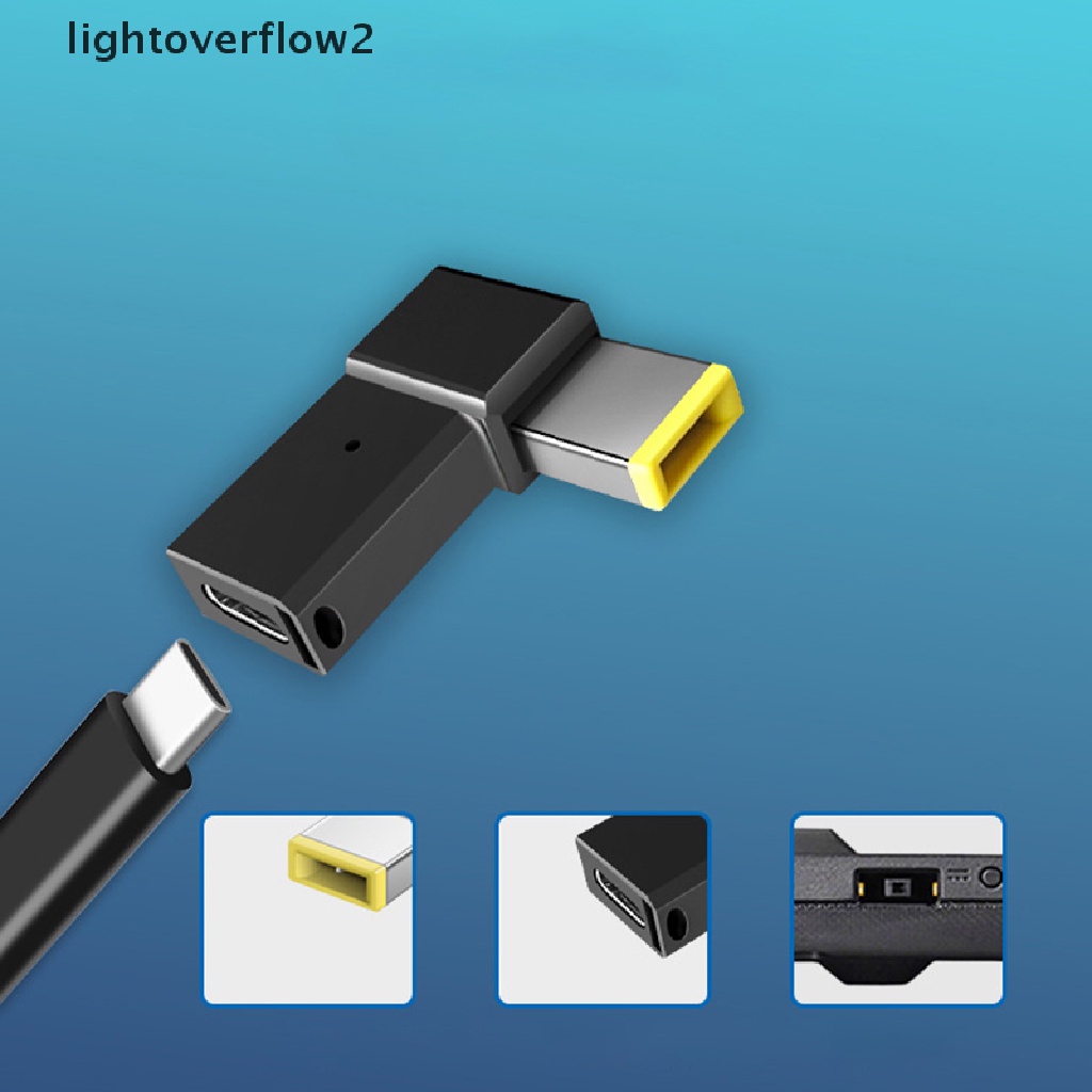 (lightoverflow2) Adapter Konektor Power DC USB Tipe-C Female Ke DC Male Untuk Laptop