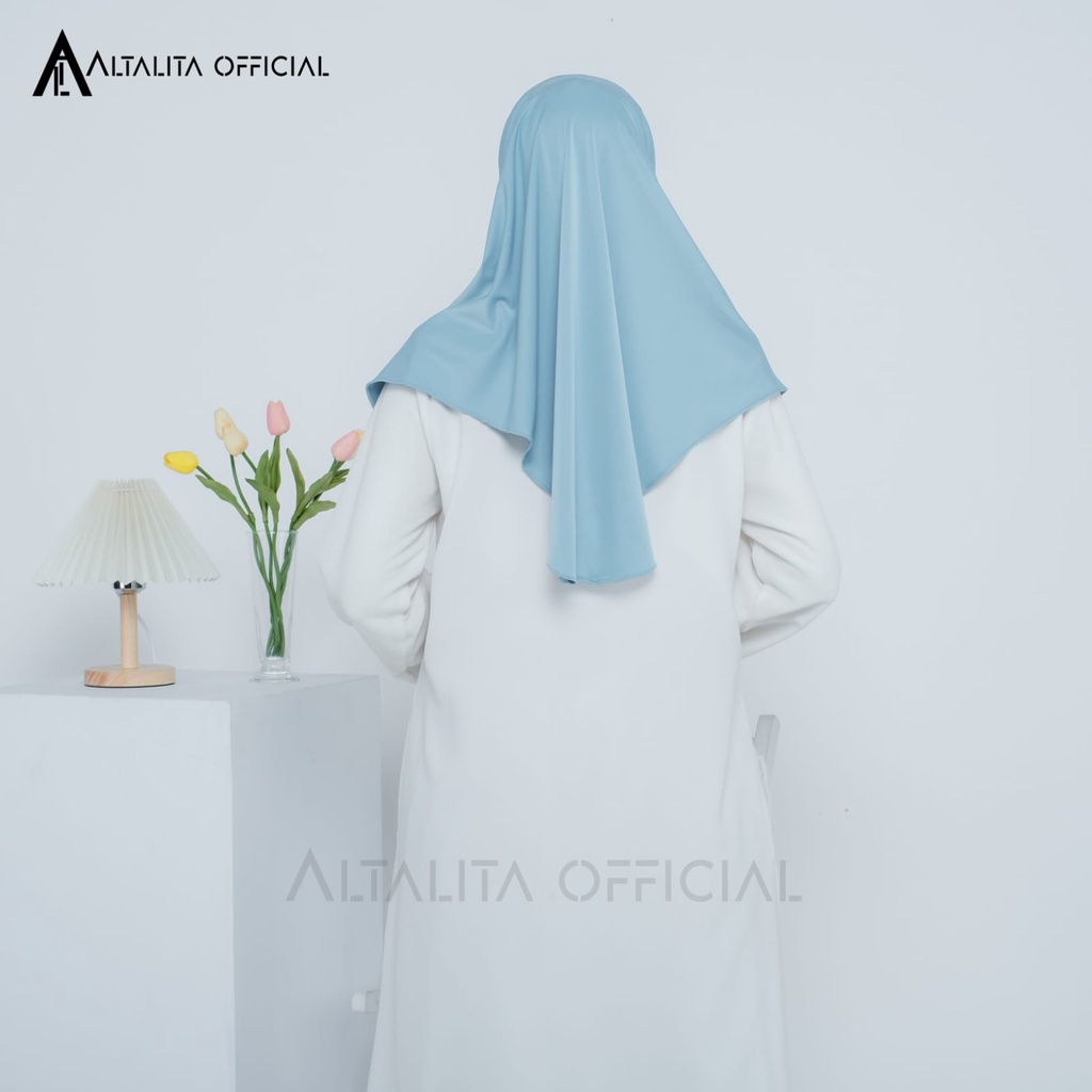 Altalita - Hijab Instan Bergo Zaida Malay Non Pet Syari Menutup Dada | Jilbab Khimar Instan Polos Non Pet Terbaru | Kerudung Malaysia Instan Jumbo Non Pad Bahan Jersey Premium Cocok untuk Sekolah Olahraga Volly Futsal Senam dan Sehari-hari