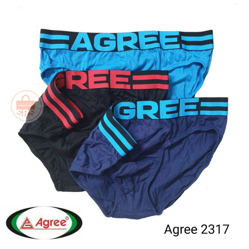 (3 Pcs) Celana Dalam Pria Agree SPORT Karet Boxer CD Segitiga Pria Dewasa isi 3 | Box Biru AGREE 2308 | 2317 | 2327