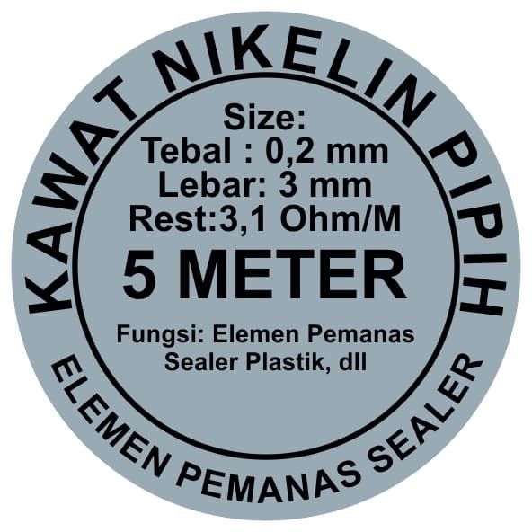 KAWAT NIKELIN ELEMEN PEMANAS PIPIH 0.20 MM LEBAR 3 MM PANJANG METER