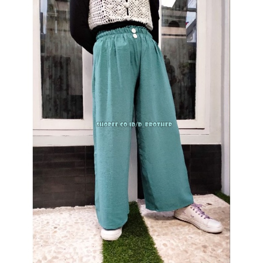 Vava Celana Kulot Crinkle Estetic Highwaist Kancing 2