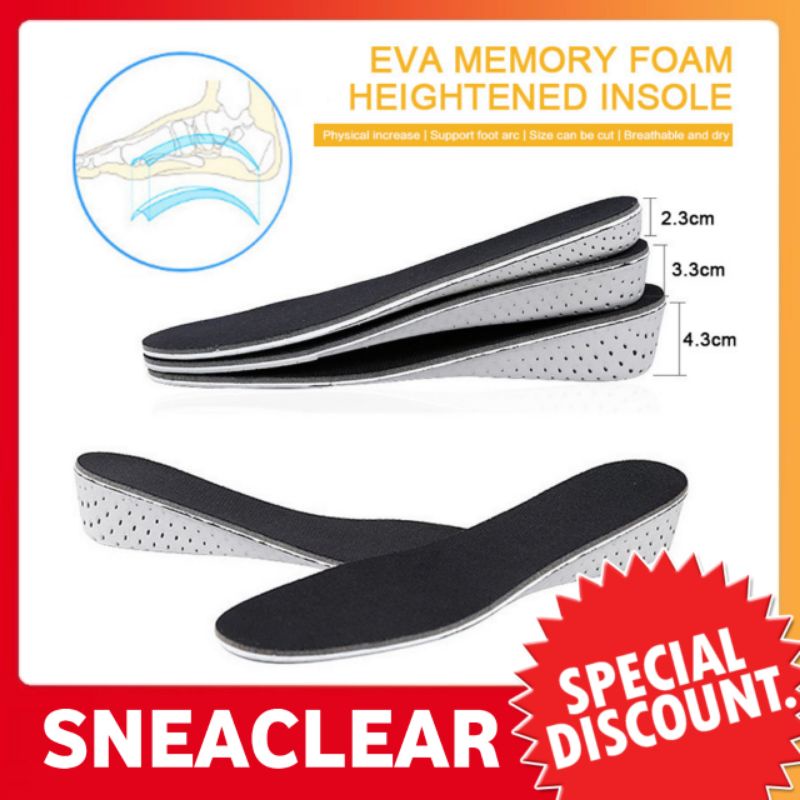 Insole Peninggi Badan 4cm / Sol Penambah Tinggi Badan Air Cushion Adjustable Height / 3 Layer Insole