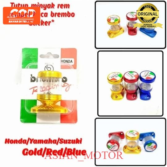 FARIASI MOTOR Tutup minyak rem kaca transparan model stempel brembo Mio , Beat , Nmax , Pcx , Vario 