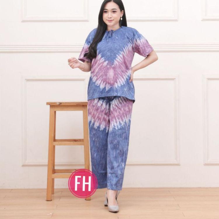 [SPL.18Oc22g] SET WANITA TIE DYE ONE SET KAOS SETELAN CELANA KULOT PANJANG PIYAMA BAJU TIDUR WANITA 