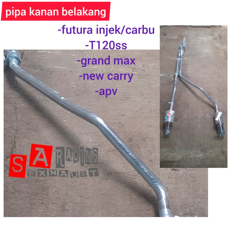 pipa knalpot mobil pick up bagian kanan belakang untuk futura,t120ss,grand max,new carry,apv.