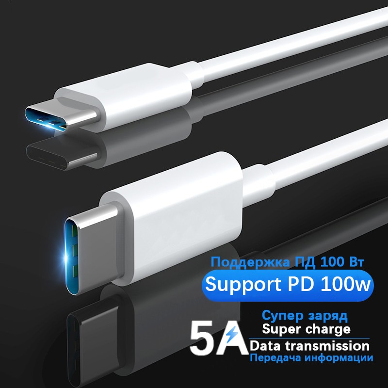 Kabel Data USB Type C to Type C Charger Cable Tablet Samsung QC Fast Charging 100W TRIPLEDI Kabel Charger iPad 5A Macbook Air Pro