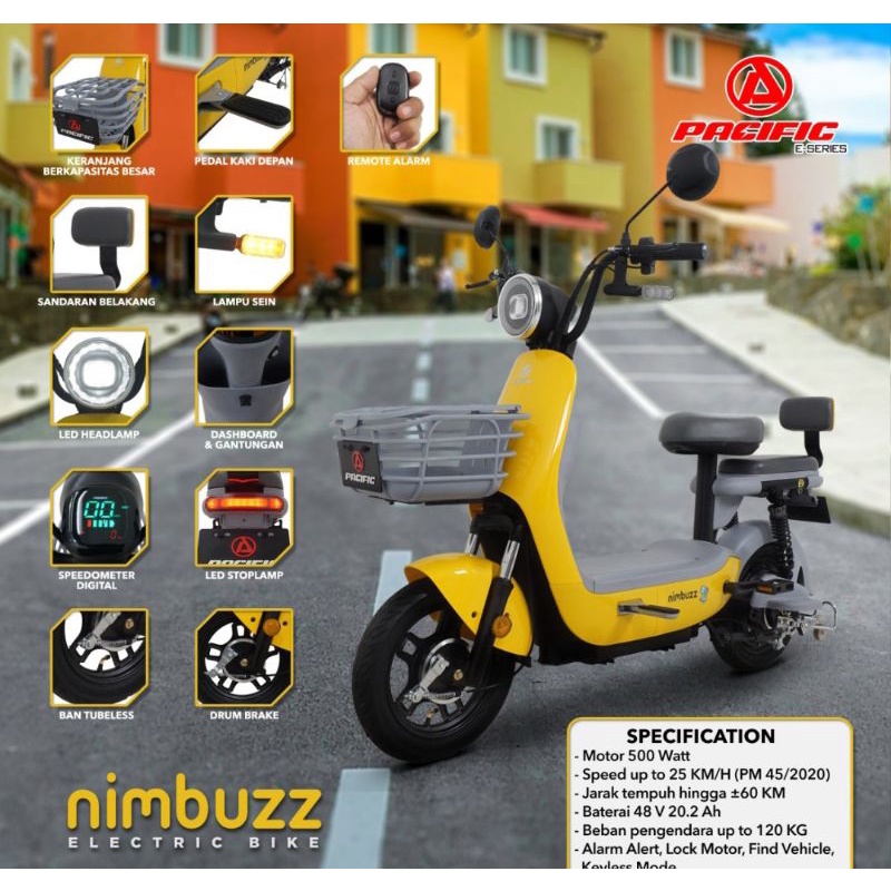 Sepeda Listrik Electrik Bike Pacific Nimbuzz 500 Watt