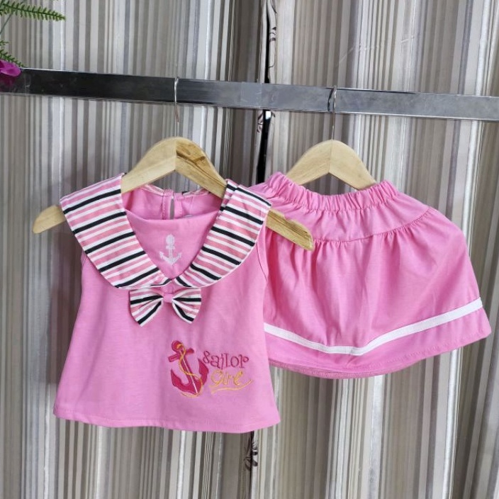 Baju bayi perempuan Stelan Sailor TERBARU