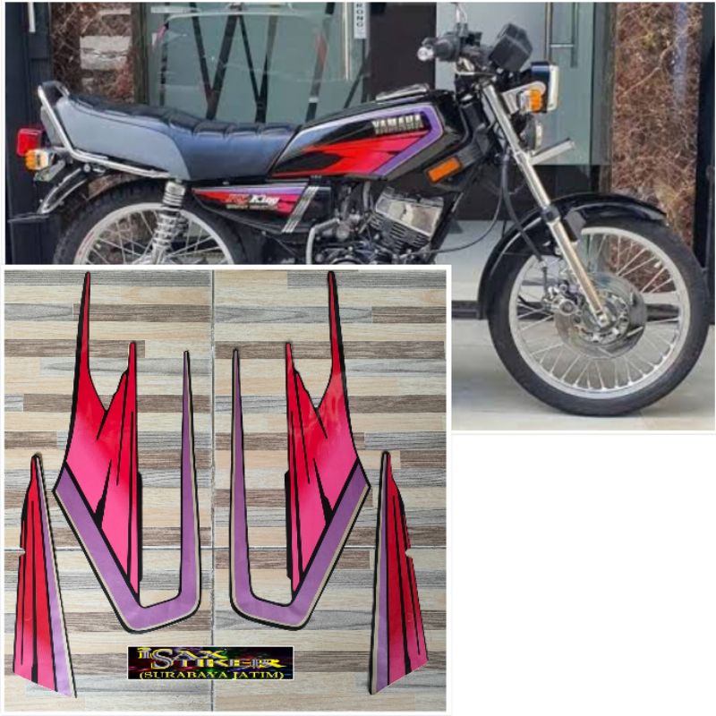 striping original Yamaha RX KING hitam pink tahun 1995