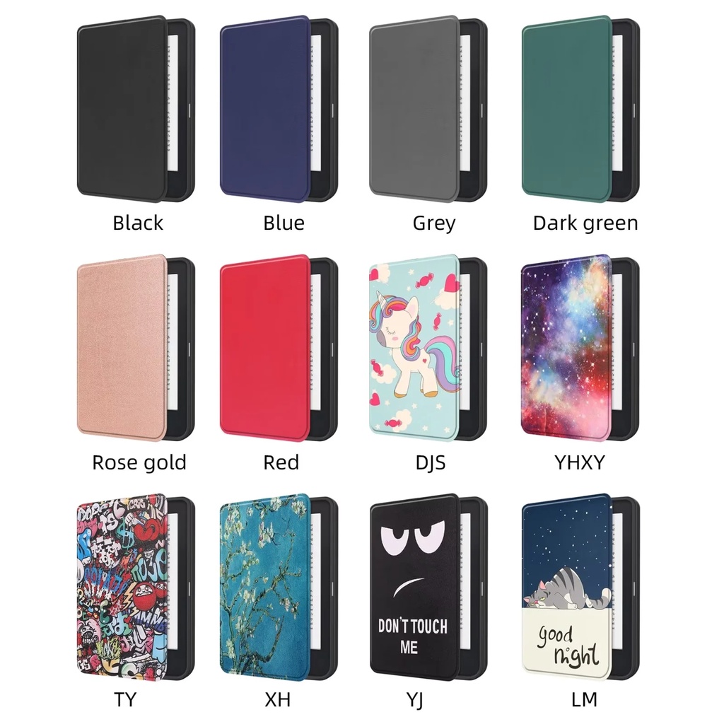 Baru2022kobo Clara 2e 6inch Case e-Book Readers Amazon Kobo Clara 2e 6.0 &quot;Fashion Warna Solid TPU Flip Stand eReader Penutup Pelindung Kulit