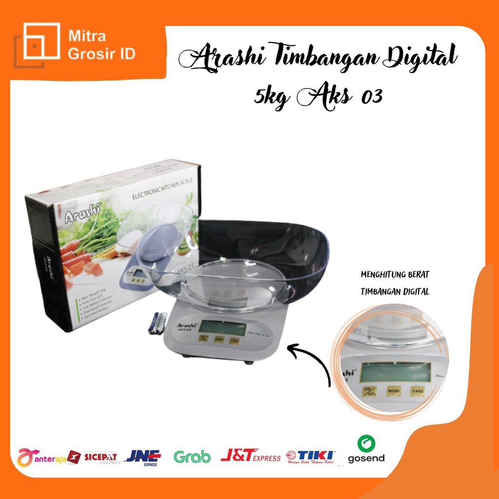 ARASHI TIMBANGAN DIGITAL 5 KG AKS 03