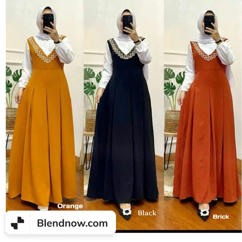 WINKA MAXY DRESS CRINKLE (LABEL MADANI) FASHION MUSLIM WANITA TERBARU KEKINIAN KONDANGAN MODERN