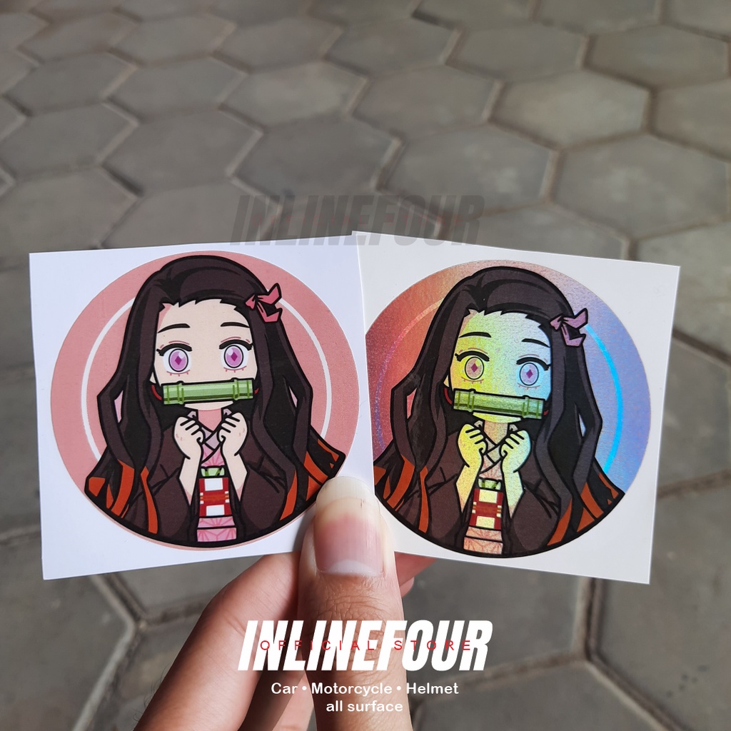 

Stiker Anime Hologram - Sticker Nezuko - Demon Slayer Motor Wibu Lucu Hp Laptop Aesthetic Jepang Koper Imut Anti Air