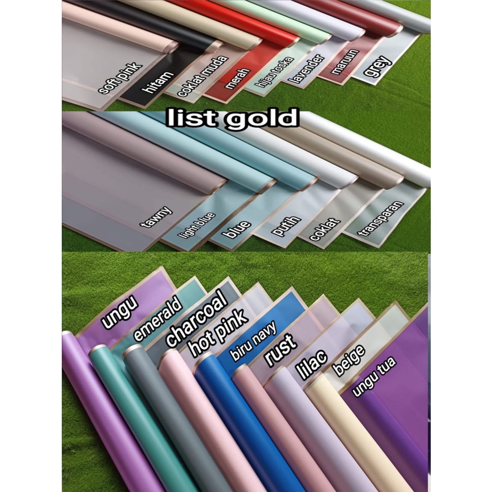 

kertas cellophane list gold #baca deskripsi#