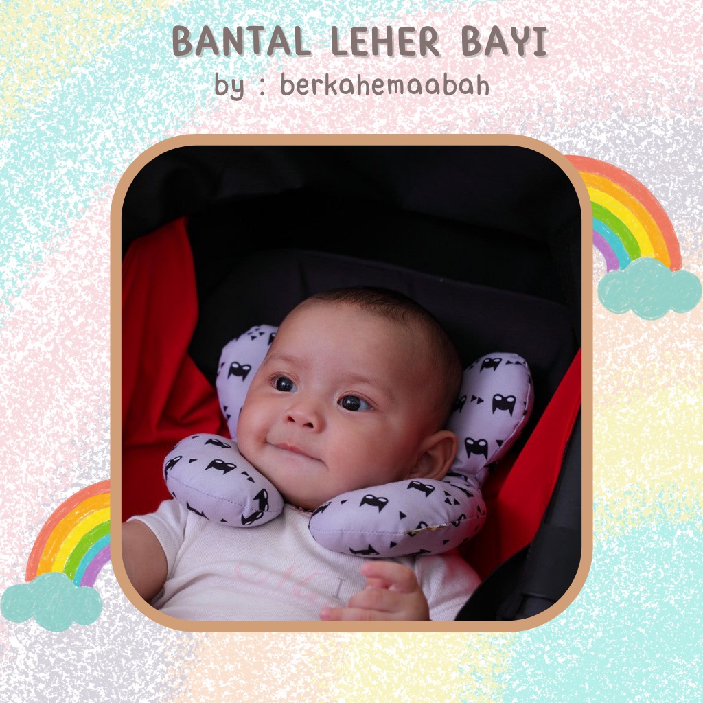 Bantal Leher Bayi Variasi Bee Yellow | Bantal Kepala Leher Bayi | Baby Travel Pillow | Bantal Perjalanan Bayi | Total Support Headrest